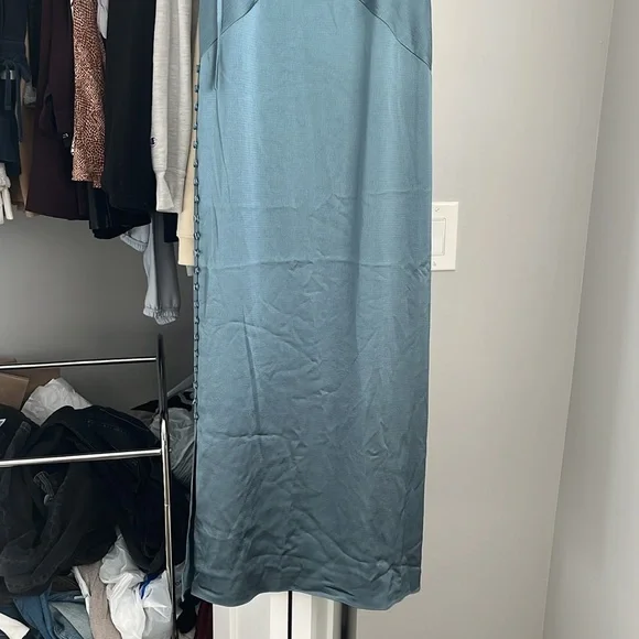 Club Monaco Button Detail Slip Dress Blue Dusk, NWT - Picture 4 of 9